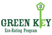 Green and white Green Key eco-rating program small sized logo
